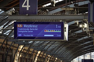 Pilotprojekt der S-Bahn Berlin - Lichtsensor zeigt Fahrgästen, wie viel Platz im Zug ist.